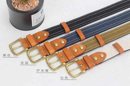 猫太推荐--男女同款，帆布+植鞣牛皮腰带 商品图0