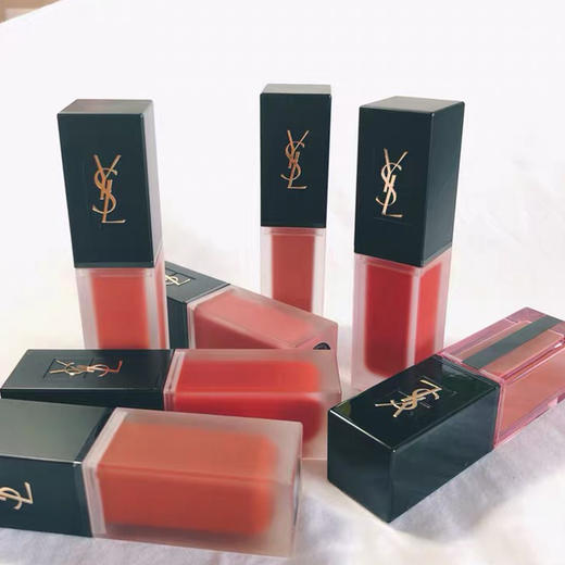 法国ysl圣罗兰新款黑盖磨砂丝绒哑光水光唇釉204