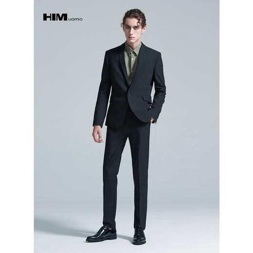 HIM漢崇  男士免烫宴会修身西服上班商务正装职业单西服 商品图1
