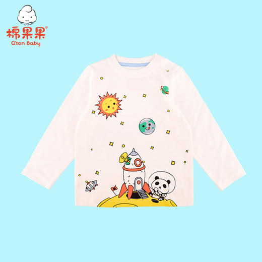 棉果果春秋季男童上衣氨棉汗布长袖套头T恤M112140221116 商品图1