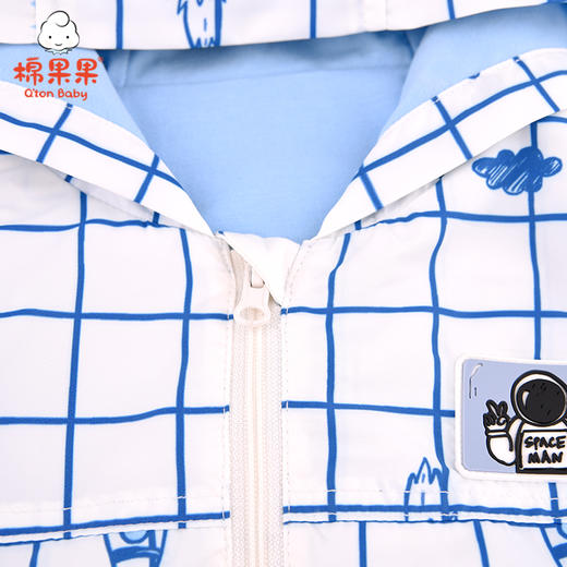 棉果果春秋季男童挂里印格连帽梭织夹克M112130421125 商品图3