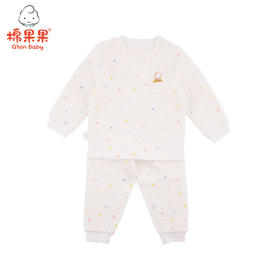 棉果果秋冬季男宝女宝套装上衣+裤子有机棉纱空气层套头套装M401302619630