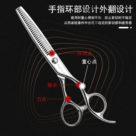 HIGHTOUCH 天脉 H6309 剪刀 牙剪/调量剪/女发牙剪/打薄剪/去发量15-20%/ 30根齿/正刃/6寸 商品图3