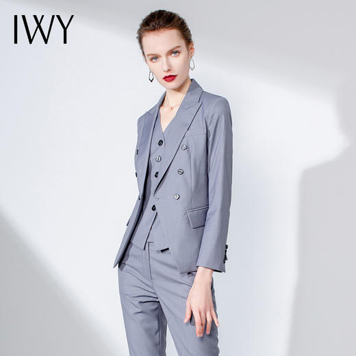 IWY/灰色长袖西装马甲长裤套装CPM251 商品图2