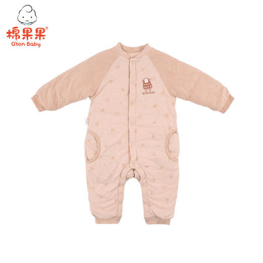 棉果果冬季新疆彩棉男童女童夹棉对开哈衣连体衣连身衣哈衣M401722819616 商品图0