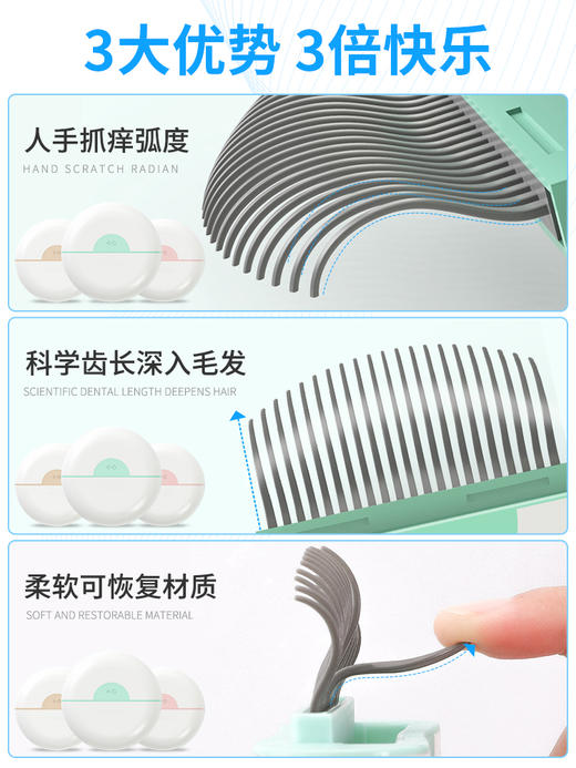 猫咪狗狗家用祛浮毛梳子手套贝壳梳/直柄梳 商品图2