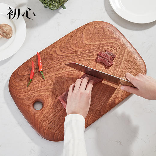 初心| 椭圆形乌檀木大叶花梨菜板水果板 商品图1