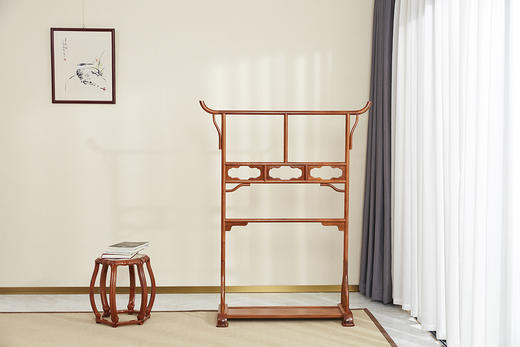 红桥红  家具严选  缅甸花梨（大果紫檀）  【126 明式简约 空灵衣帽架】 商品图3