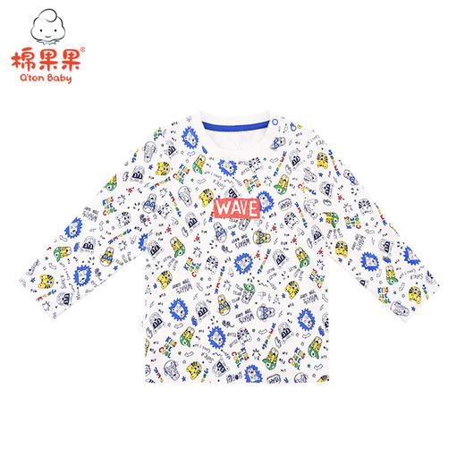 棉果果春秋季男童满印套头T恤M312140219465 商品图0