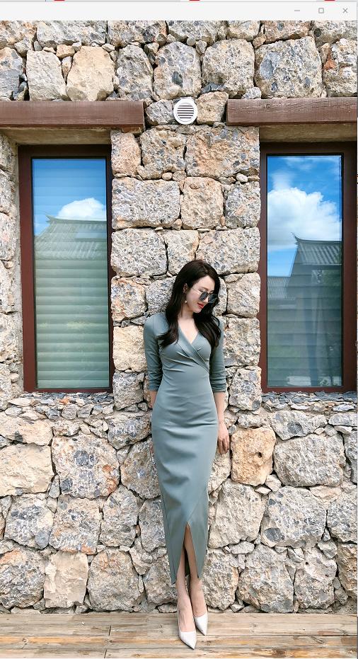 浮光掠影-20284464 颈袖添香季新款时尚职场修身显瘦气质中长款连衣裙女 时尚修身连衣裙女 商品图4