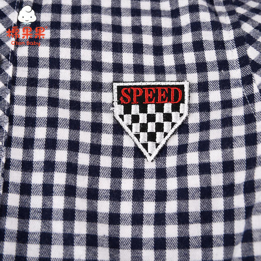 棉果果春秋季男童纯棉梭织格布长袖衬衫M112150221081 商品图3