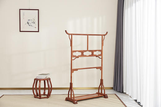 红桥红  家具严选  缅甸花梨（大果紫檀）  【126 明式简约 空灵衣帽架】 商品图8