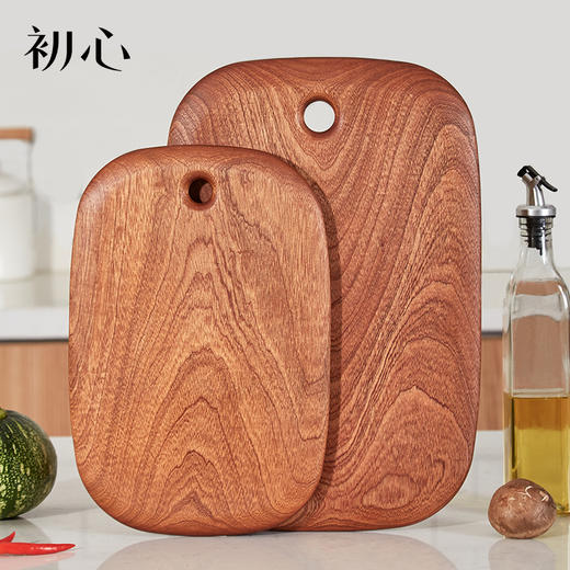 初心| 椭圆形乌檀木大叶花梨菜板水果板 商品图0