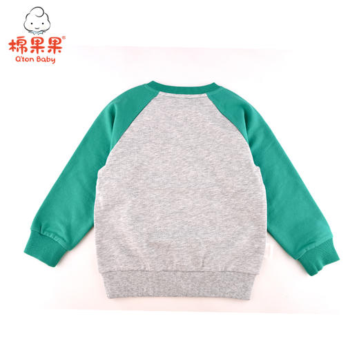 棉果果春秋季男童上衣小毛圈撞色插肩袖圆领卫衣M112180221119 商品图2
