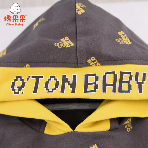 棉果果春秋季男童上衣小毛圈长袖连帽卫衣M112182221122 商品图2
