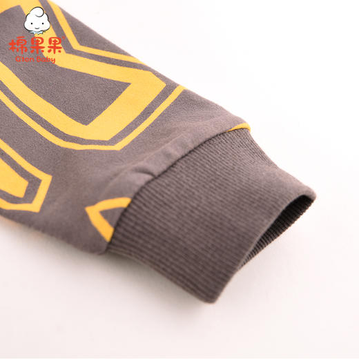 棉果果春秋季男童上衣小毛圈撞色落肩圆领卫衣M112180221120 商品图1