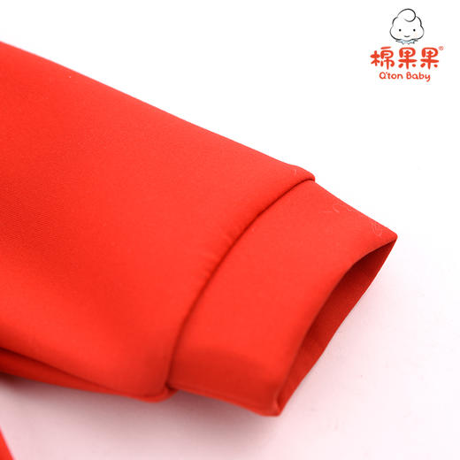 棉果果春秋季男童双面布连帽新年款喜庆大红色长袖外套M112100421124 商品图4