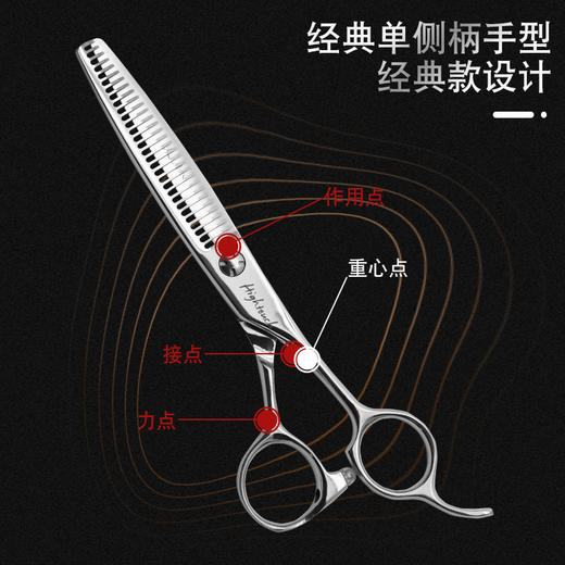 HIGHTOUCH天脉剪刀 H6305 牙剪/调量剪//打薄剪/女发牙剪/去发量15%/ 30根齿/正刃/6寸 商品图2