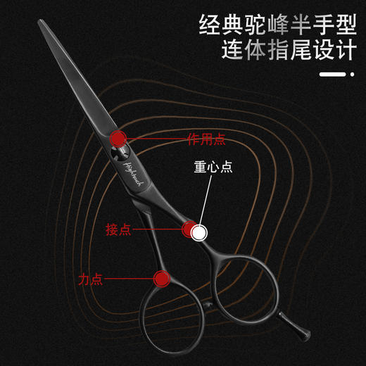 HIGHTOUCH天脉 H镀钛 H5506 剪刀 锋利/镀钛/底线修剪/刘海/结构剪/线条剪/不跑发/平剪/5.5寸 商品图4