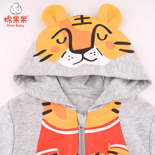 棉果果春秋季男童大毛圈连帽对开卫衣M112100221083 商品图2