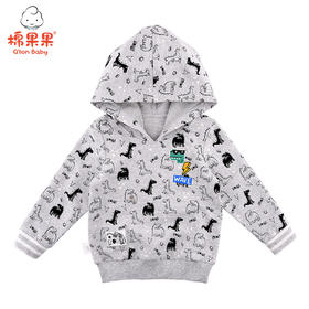 棉果果春秋季男童满印连帽卫衣商品M312182219475