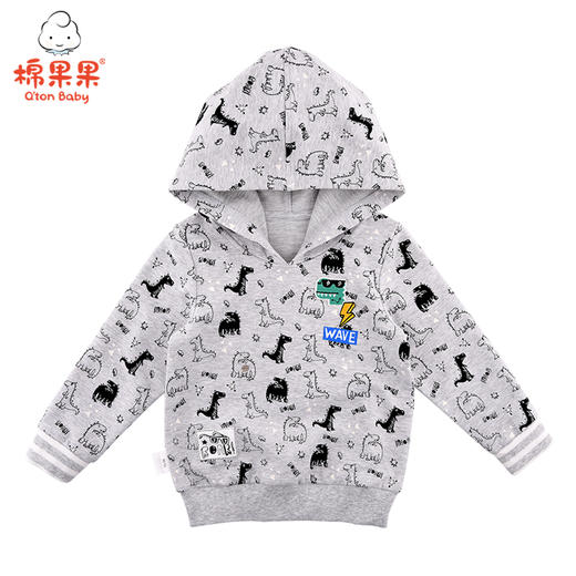 棉果果春秋季男童满印连帽卫衣商品M312182219475 商品图0