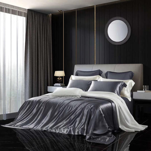 重磅纯色真丝四件套100%双面桑蚕丝22（m/m）丝绸高端奢华床上用品 商品图1