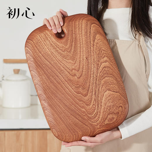 初心| 椭圆形乌檀木大叶花梨菜板水果板 商品图4