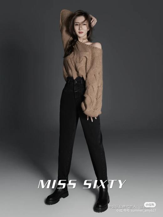 miss sixty 加绒直筒显瘦老爹牛仔裤江疏影同款牛仔裤 商品图5