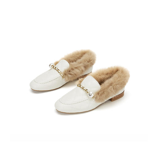 西村名物冬季新款珍珠优雅穆勒拖X20CM32781 商品图2