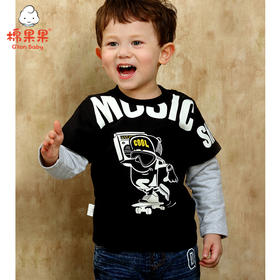 棉果果春秋季男童嘻哈卡通T恤 M312140219497