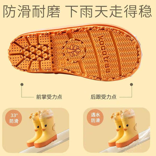 【可爱环保，防滑耐磨】KK树儿童雨鞋Kocotree雨靴男童恐龙女童立体造型水鞋宝宝幼儿园防滑胶鞋男女孩宝宝中小学生小童公主小孩雨靴 商品图2