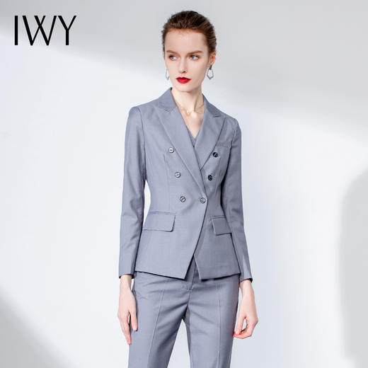 IWY/灰色长袖西装马甲长裤套装CPM251 商品图0