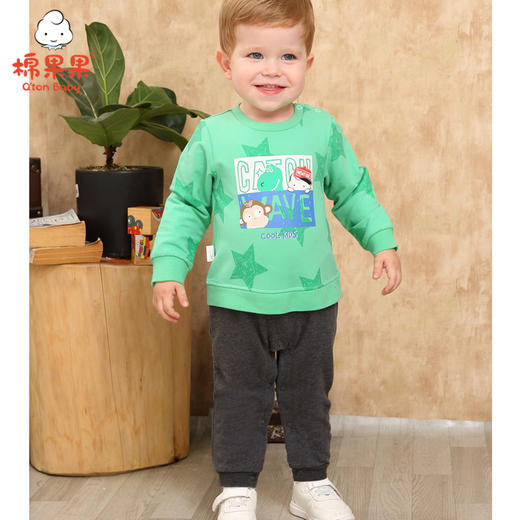 棉果果春秋季男童套头假两件连体衣连身衣哈衣  M312727219490 商品图0