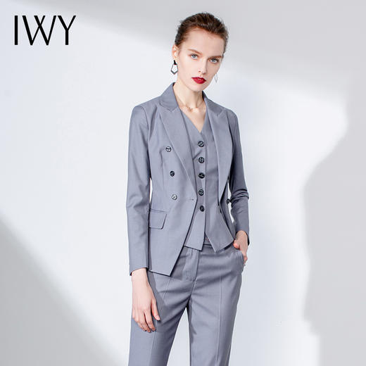IWY/灰色长袖西装马甲长裤套装CPM251 商品图1