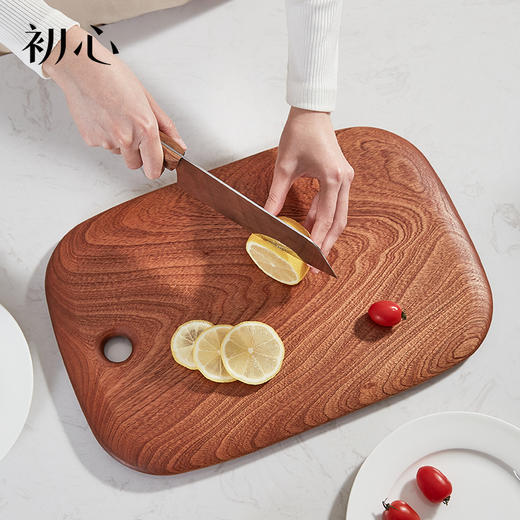 初心| 椭圆形乌檀木大叶花梨菜板水果板 商品图3