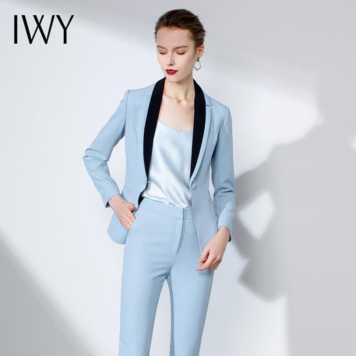 IWY/淡蓝色长袖西装长裤套装CP711 商品图2