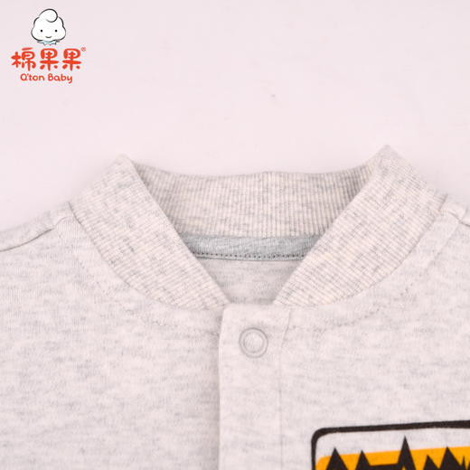 棉果果春秋季男童氨棉棉毛印花对开连体衣连身衣哈衣M112722221133 商品图1