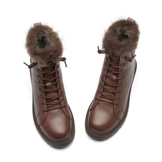 西村名物牛皮薄绒潮流时尚马丁靴X20DS43331 商品图2