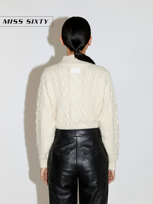 Miss Sixty2020冬季新款半高领绞花毛衣毛织套头衫女604RJ0410000 商品图1