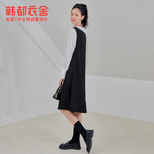 韩都衣舍冬季新款女装韩版设计感假两件拼接A字连衣裙PT9809 商品图1