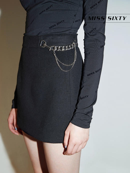 Miss Sixty2020冬季新款圣诞钻链双面呢半身短裙女604KJ0120000 商品图3