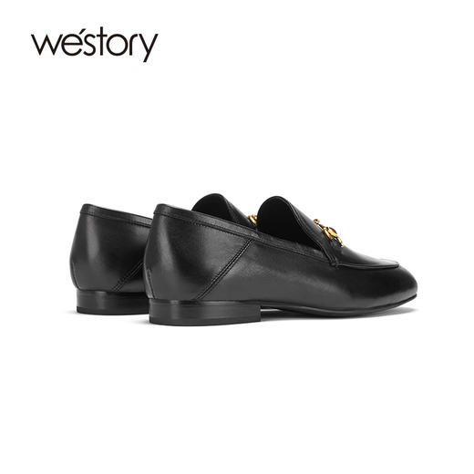 westory乐福鞋女秋冬2020新款英伦风真皮一脚蹬懒人鞋S21AM52301 商品图2