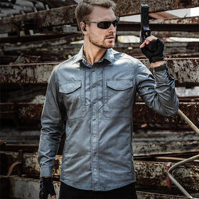 鹰爪行动追捕者战术功能衫城市通勤男长袖防水耐磨翻领衬衫