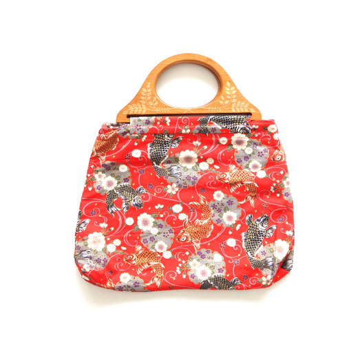 HUGOJIRO木柄手提包风の花烫金锦鲤小花 商品图0