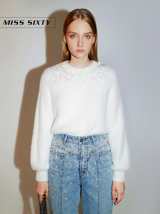 Miss Sixty2020冬季新款圣诞钉珠毛衣短款毛织衫女604RJ0430000 商品图0