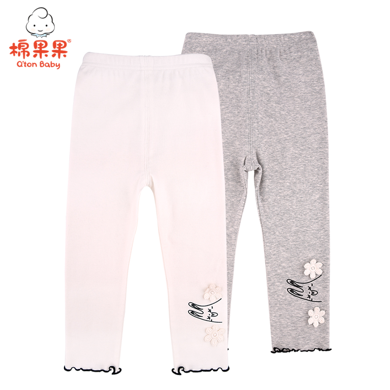 棉果果春秋款女童路路加螺纹打底裤M122206221108