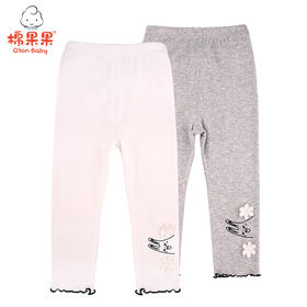 棉果果春秋款女童路路加螺纹打底裤M122206221108