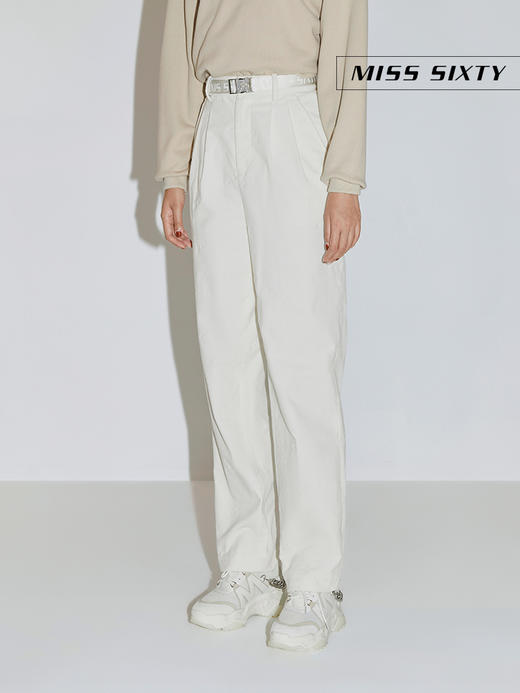 Miss Sixty2020冬季新款配腰带灯芯绒直筒休闲长裤女604PJ0140000 商品图4