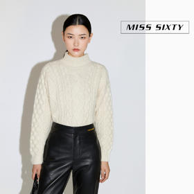 Miss Sixty2020冬季新款半高领绞花毛衣毛织套头衫女604RJ0410000